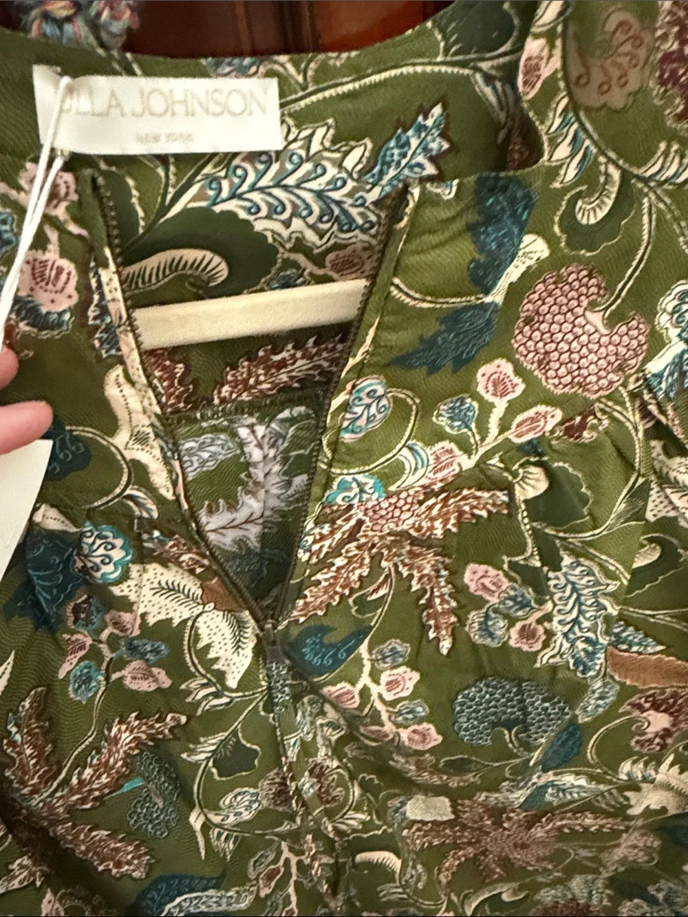 Ulla Johnson NWT 00 Green Floral Puff Sleeve Top